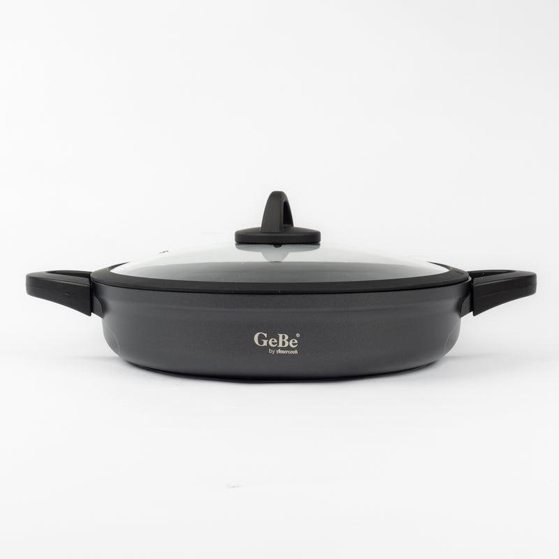 Non-Stick Shallow Casserole with Glass Lid – GeBe Collection