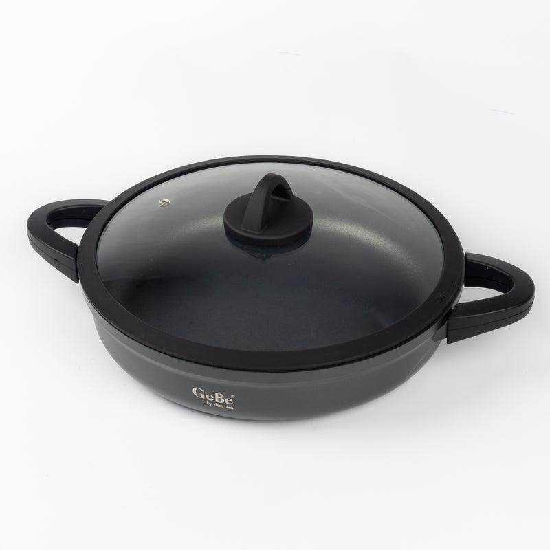 Non-Stick Shallow Casserole with Glass Lid – GeBe Collection