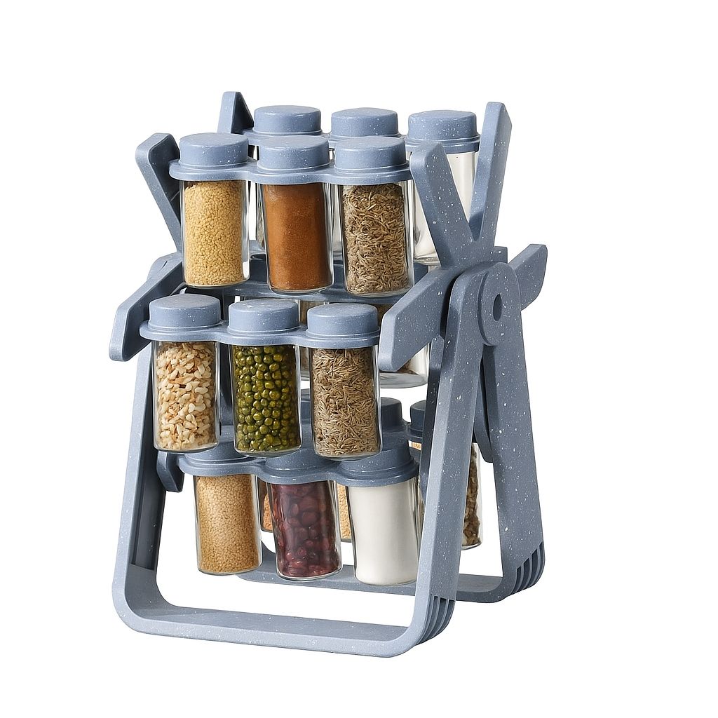 12-Piece Spice Jar Set with Rotating Stand