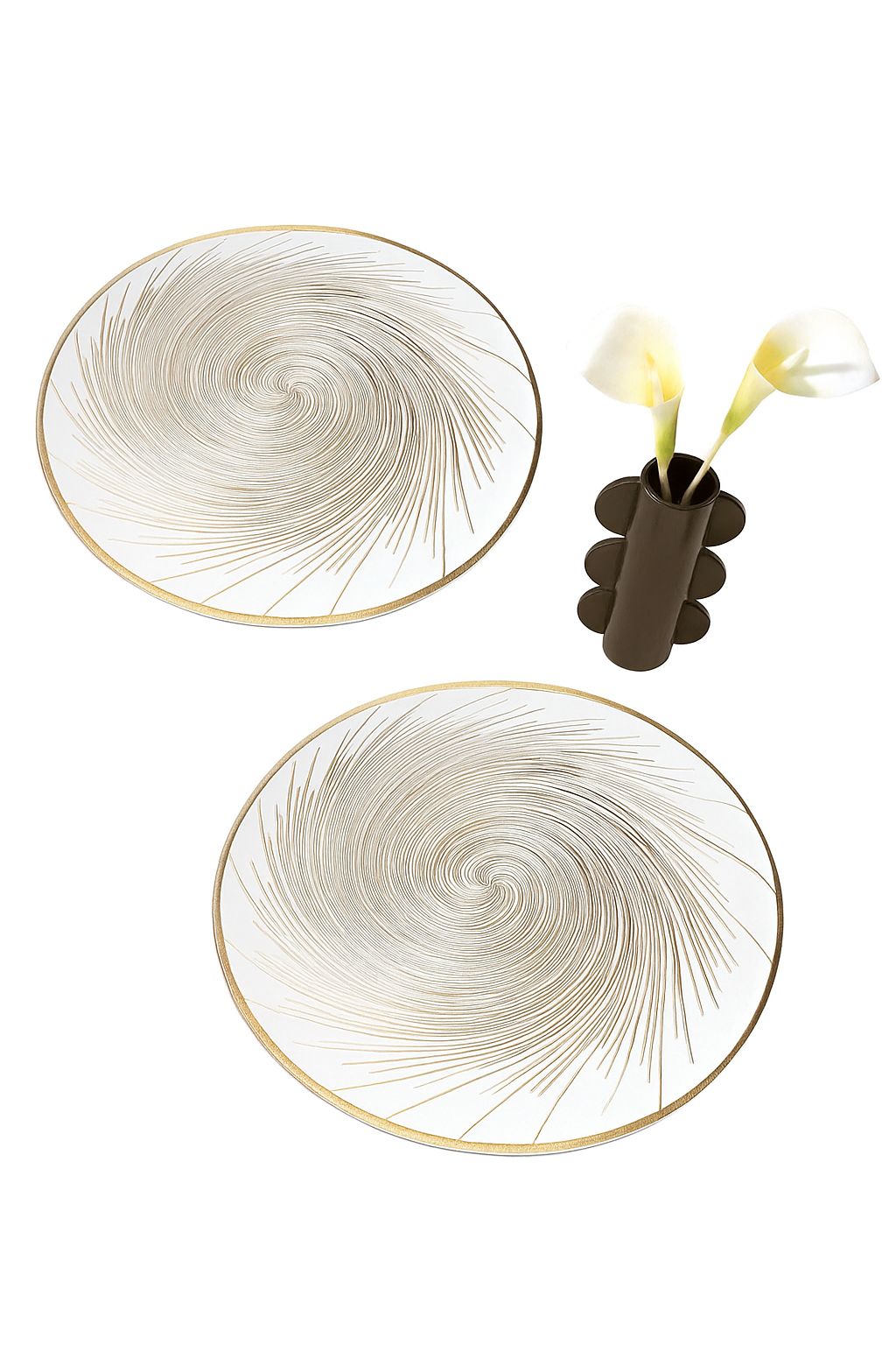 Rose Gold Swirl Glass Placemats – Set of 6