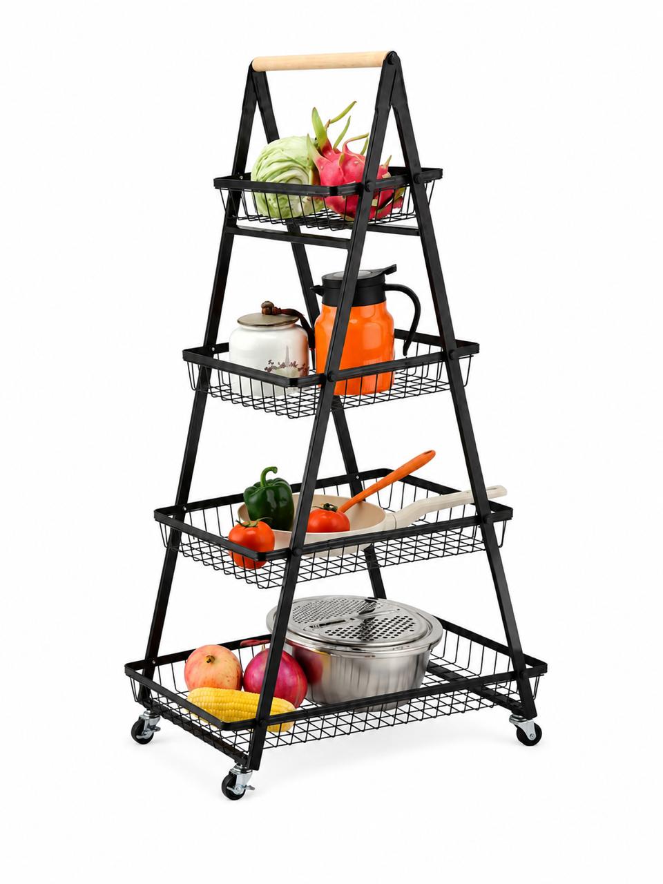4-Tier Rolling Storage Rack