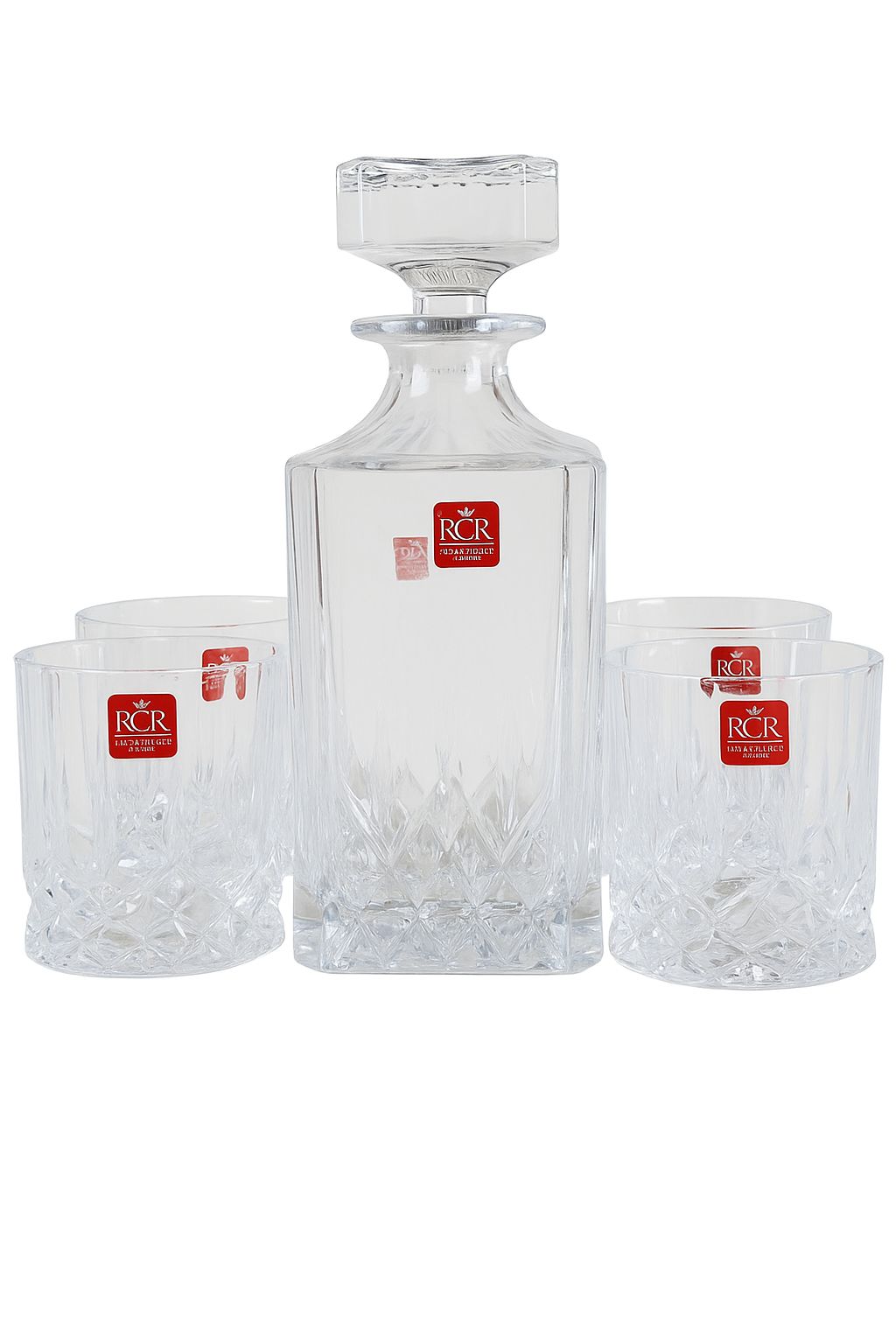 RCR Crystal Whiskey Set – 1 Carafe & 6 Glasses