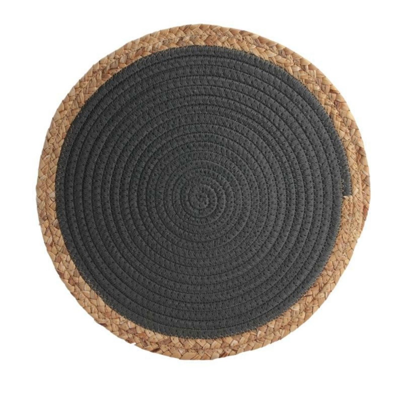 Two-Tone Woven Placemat – Charcoal & Natural