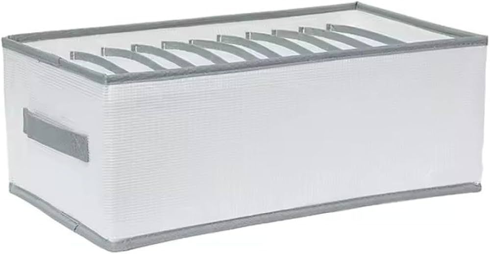 White Fabric Drawer Organizer – 9 Compartments