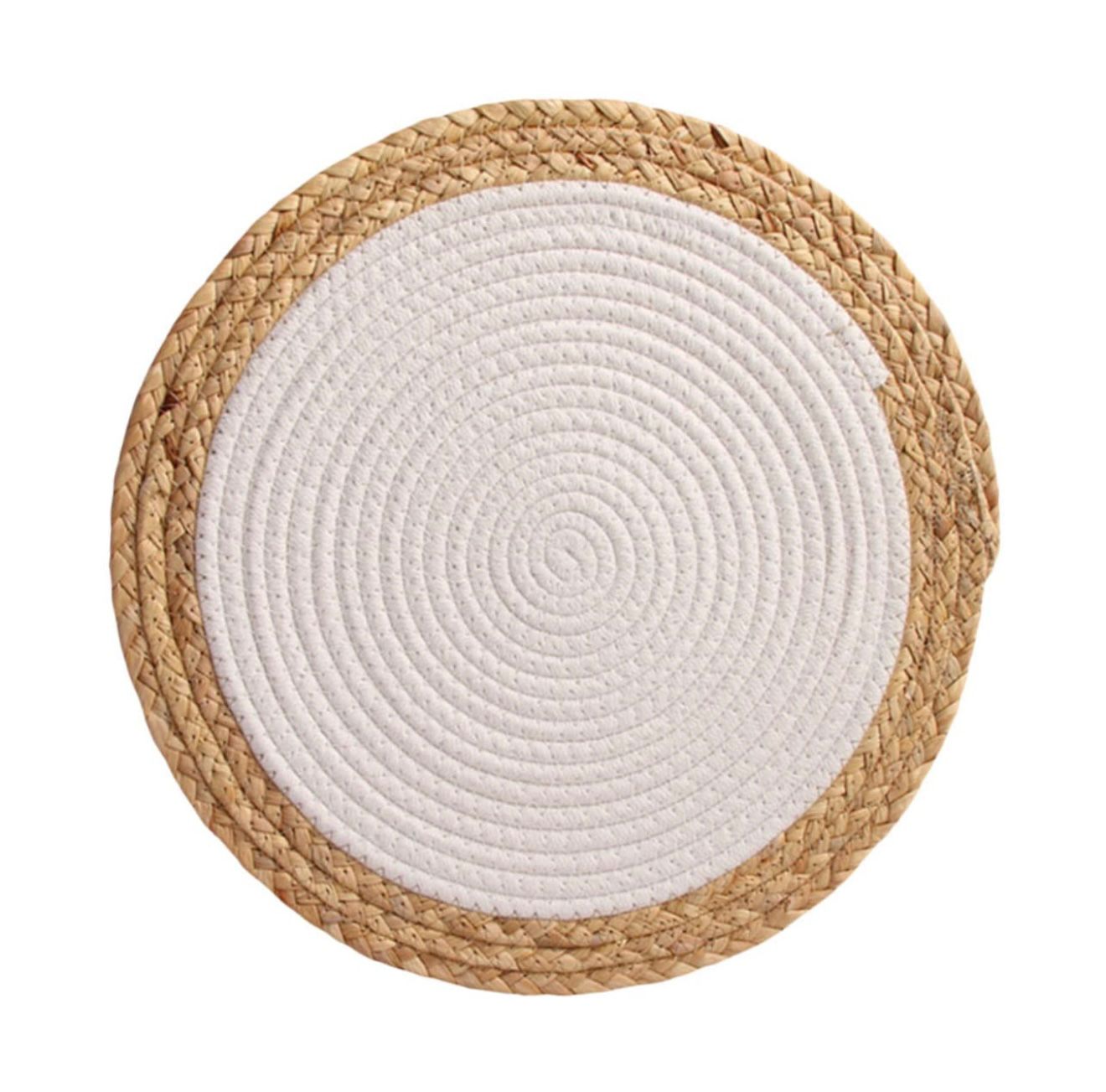 Two-Tone Woven Placemat – Charcoal & Natural