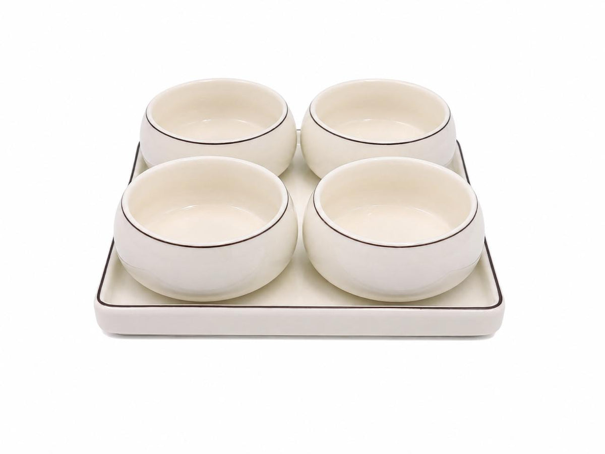 Condiment Bowl Set with Serving Tray