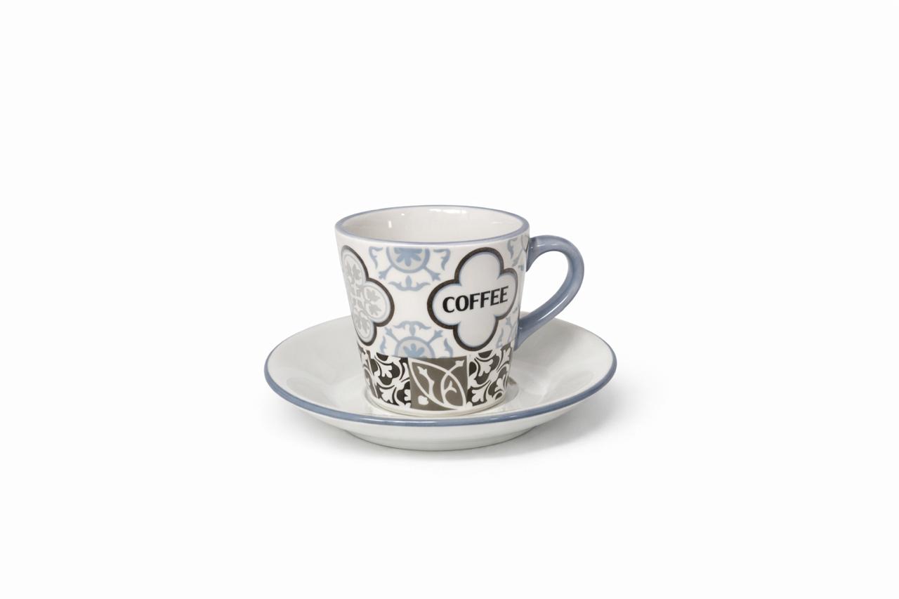 Patterned Coffee Cup & Saucer – Decorative Design Set of 6 – Joy Home