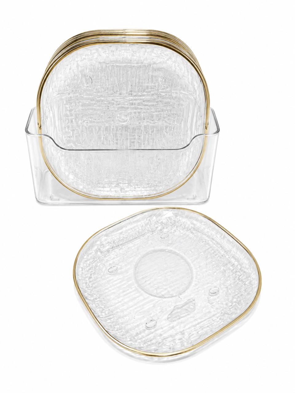 Square desert plate Set with Holder