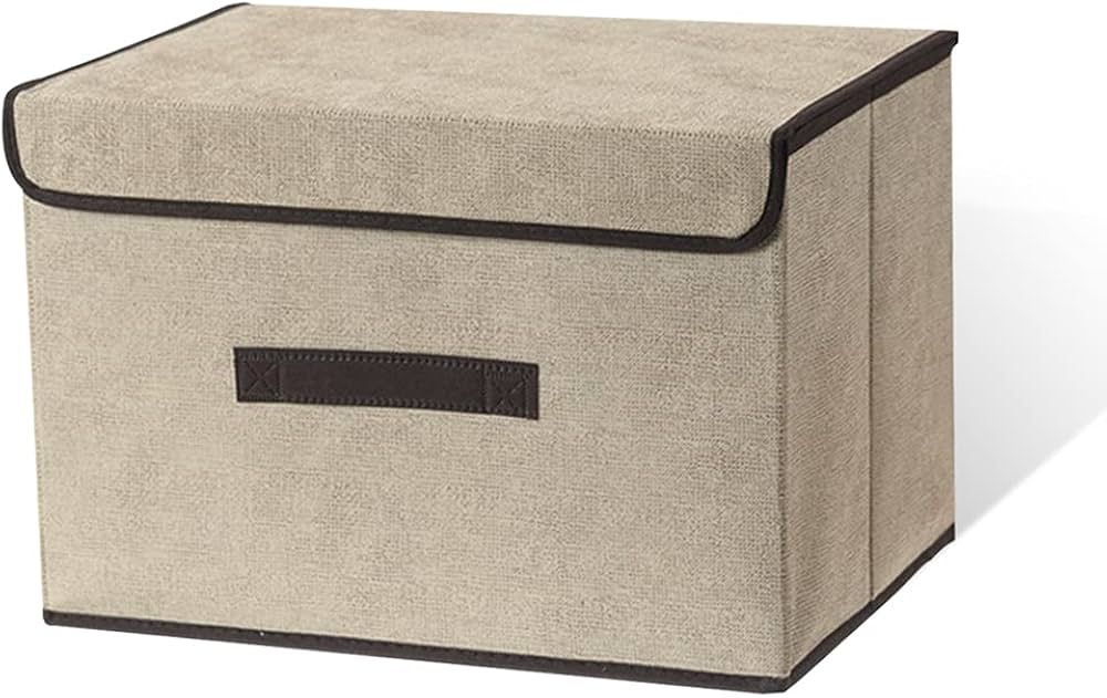 Foldable Fabric Storage Box with Lid 2 Pieces