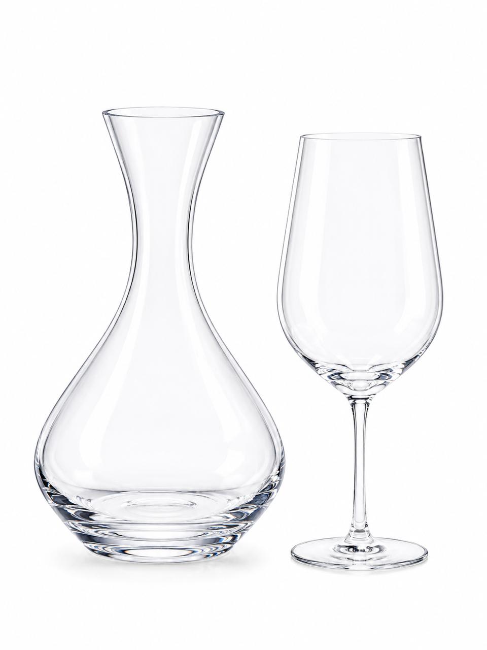 Crystal Wine Carafe & Glass Set of 6