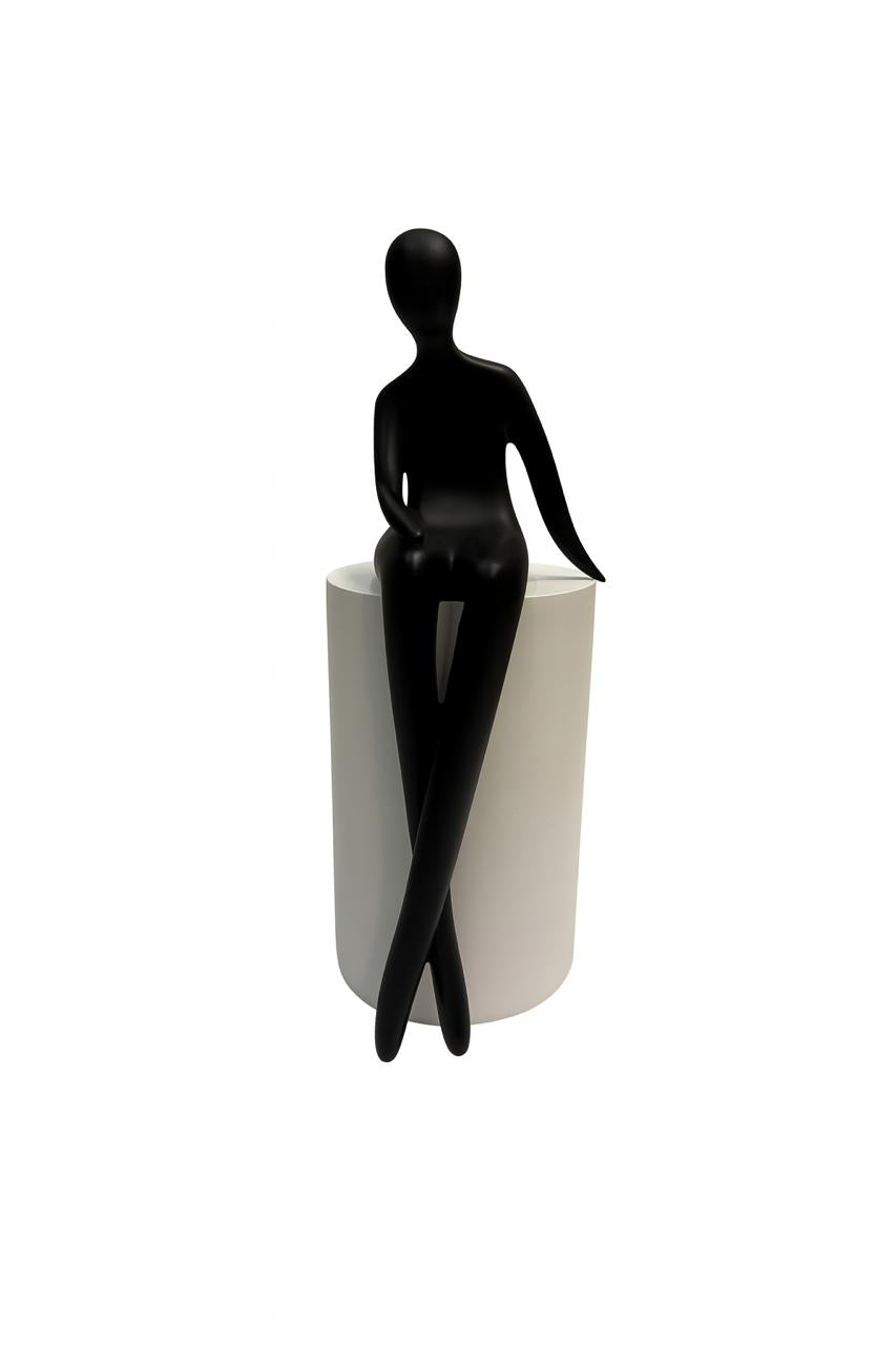 Black & White Sitting Abstract Figurines