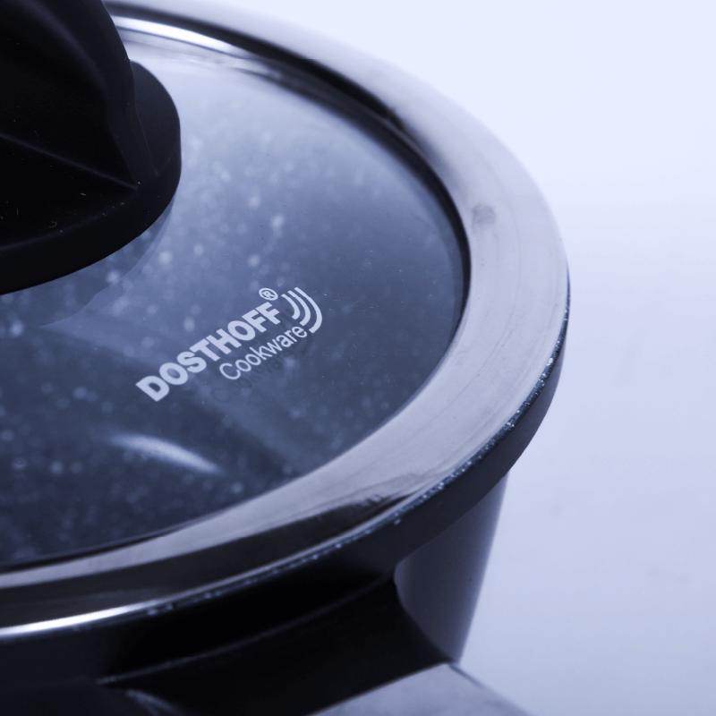Dosthoff® Non-Stick Granite Cookware – Casserole with Glass Lids 16cm