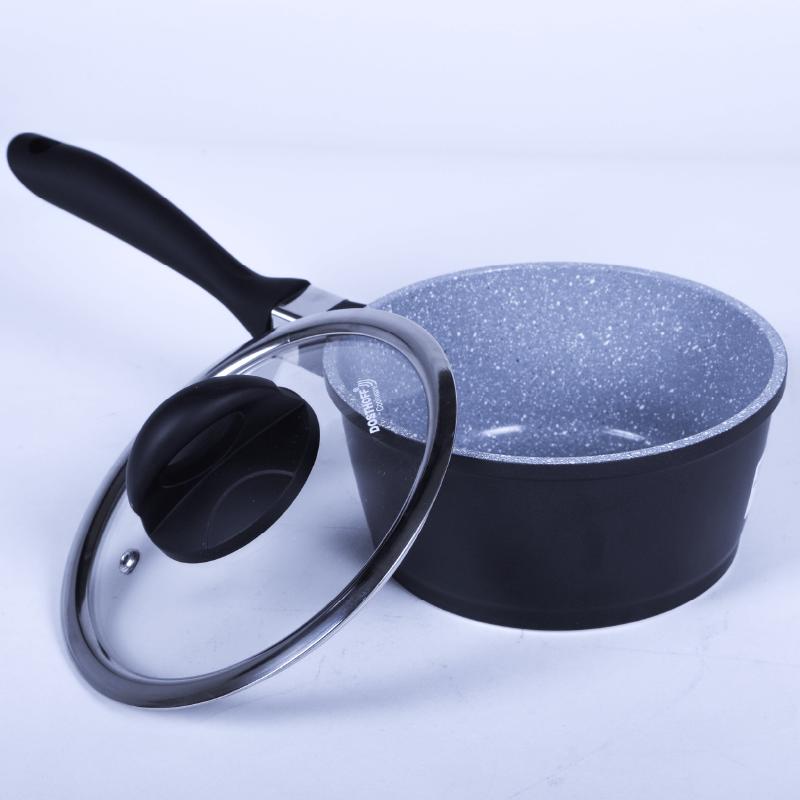 Dosthoff® Non-Stick Granite Cookware – Casserole with Glass Lids 16cm