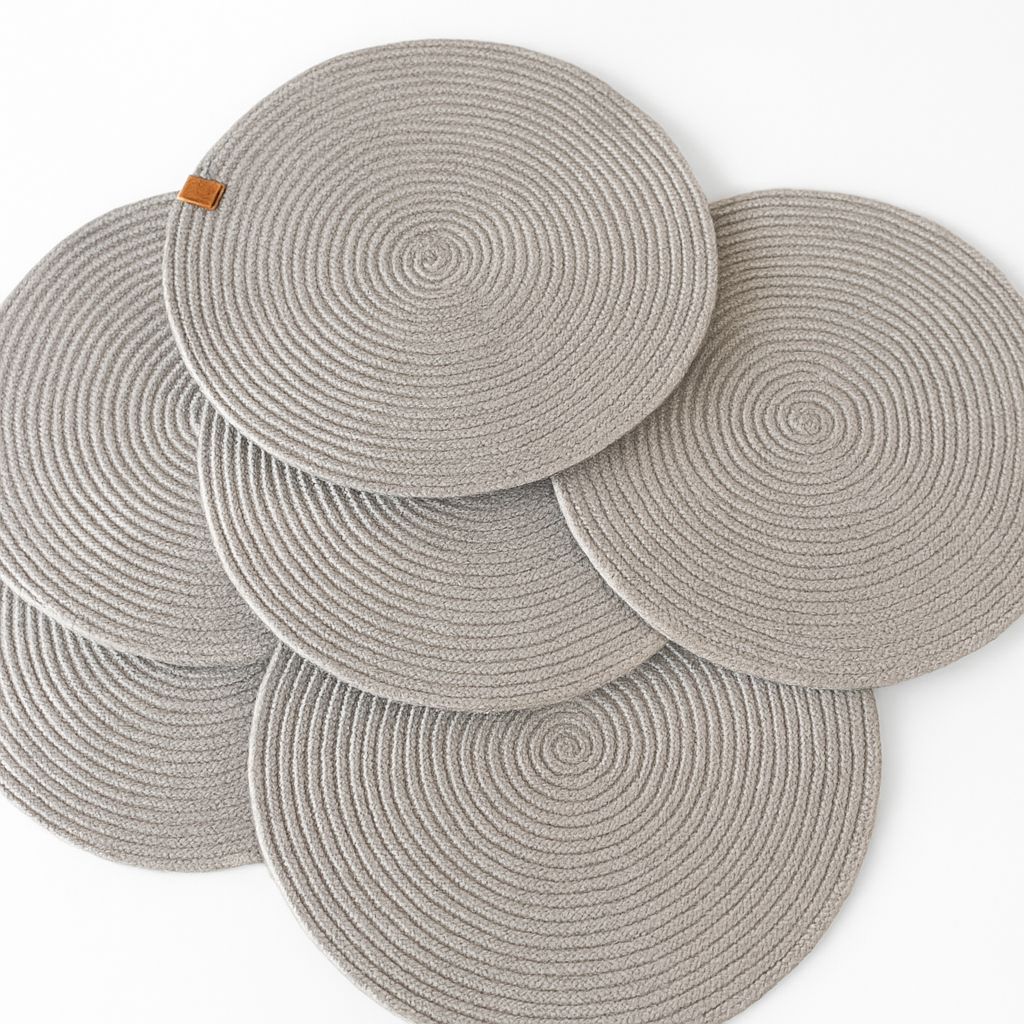 Elegant Woven Round Placemats – Set of 6