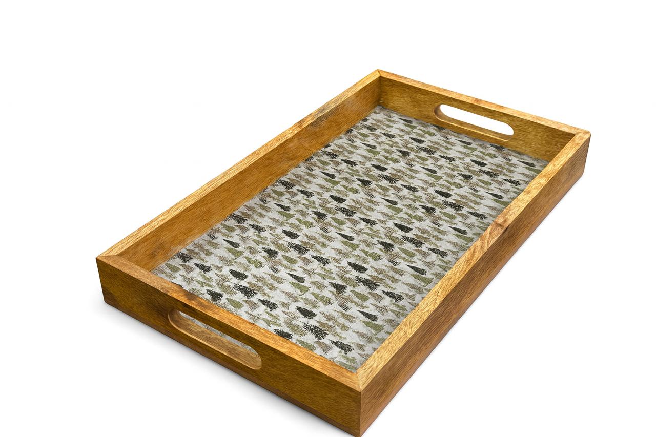 Rectangular Wooden Serving Tray – Forest Pattern