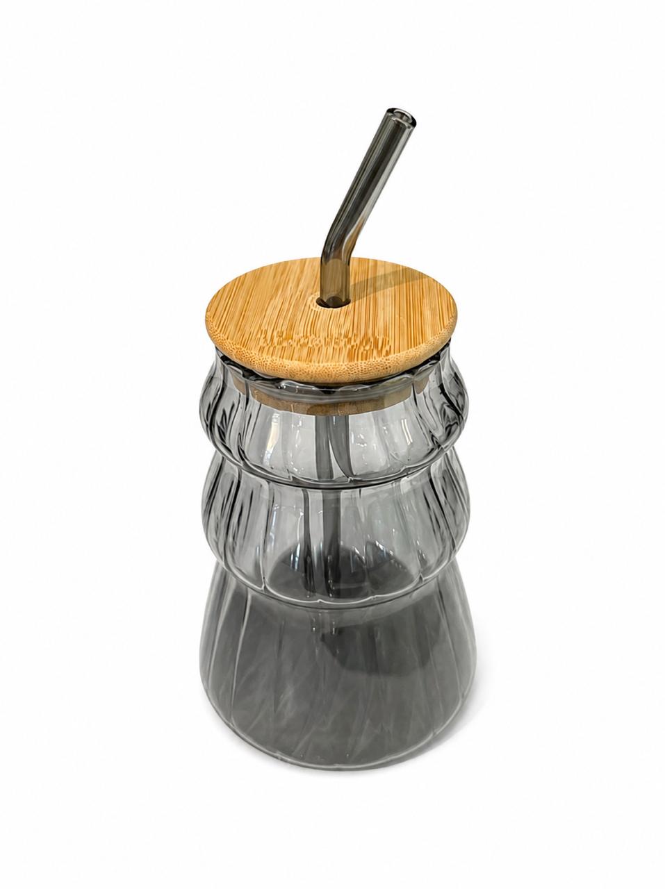 Glass Tumbler with Straw