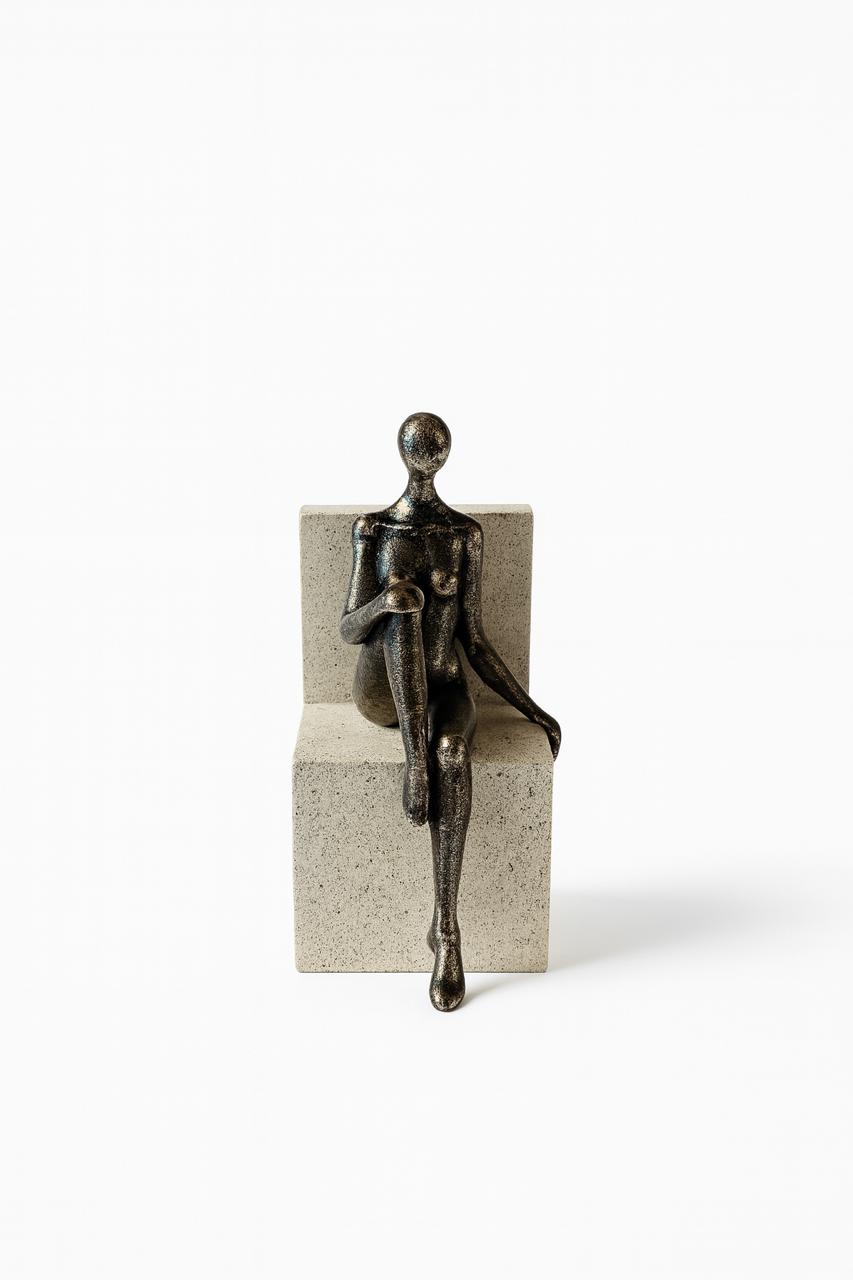 Abstract Sitting Figurine on Block