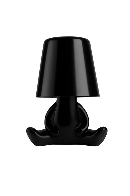 Playful Black Sitting Figure Lamp