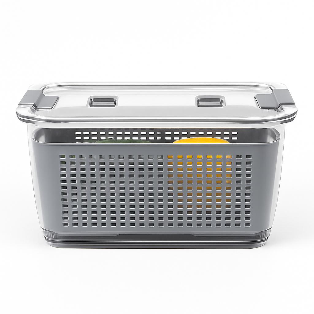 Multipurpose Food Storage Container with Lid & Drain Basket
