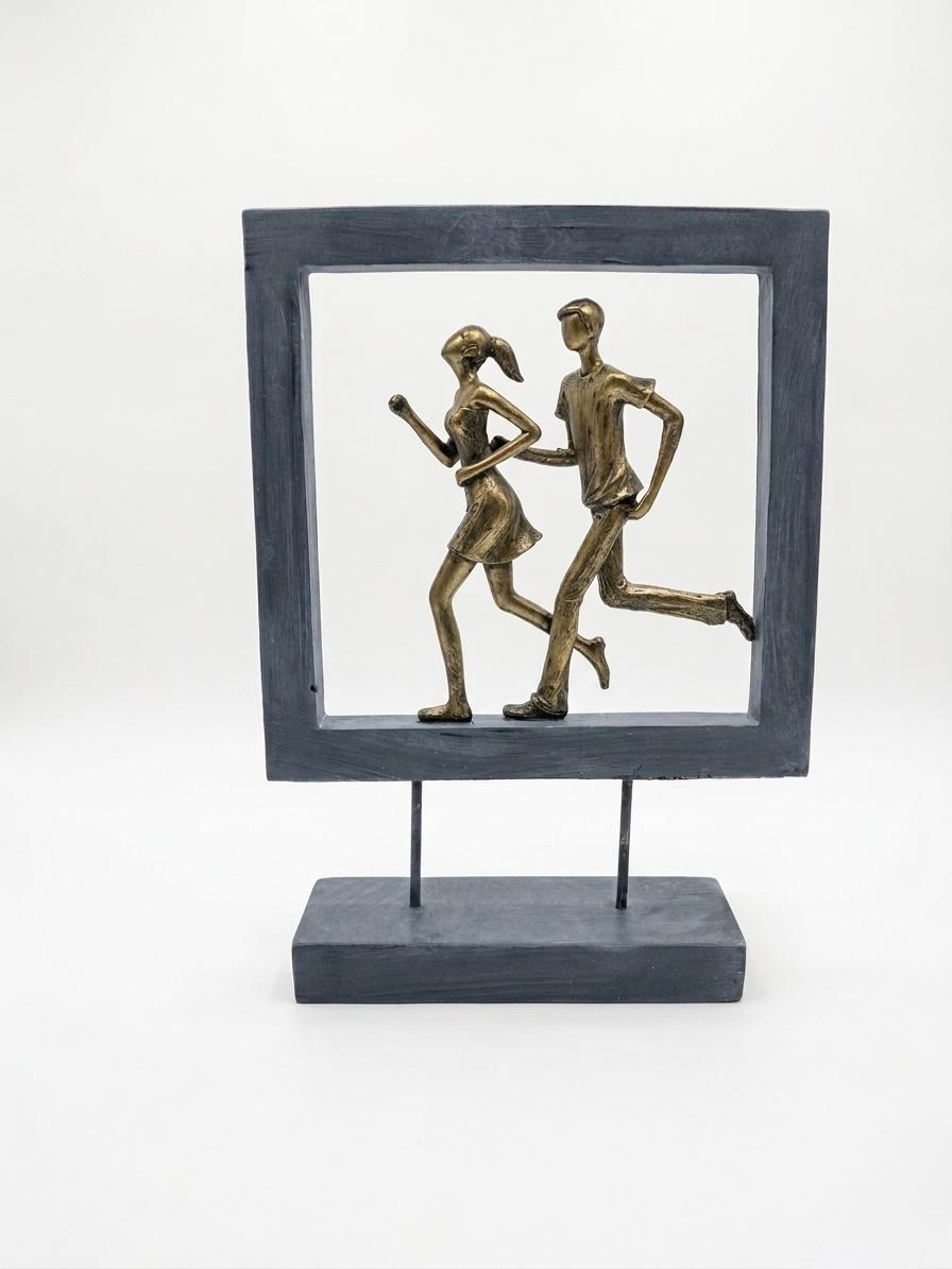 Running Couple Decorative Sculpture