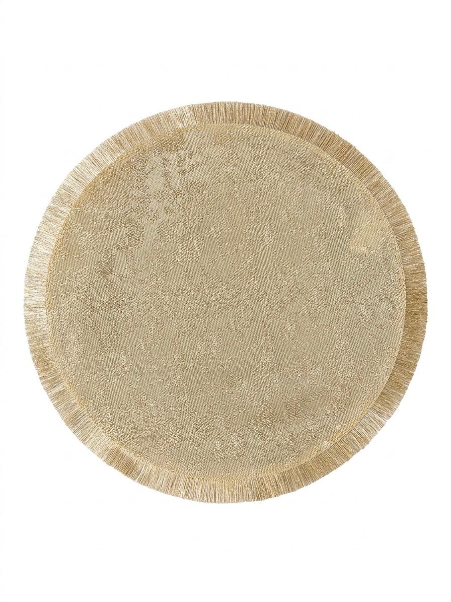 Round Fabric Placemat with Fringe Edge
