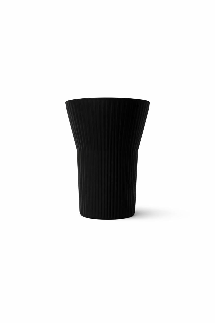 Ribbed Matte Black Tumbler Set of 6