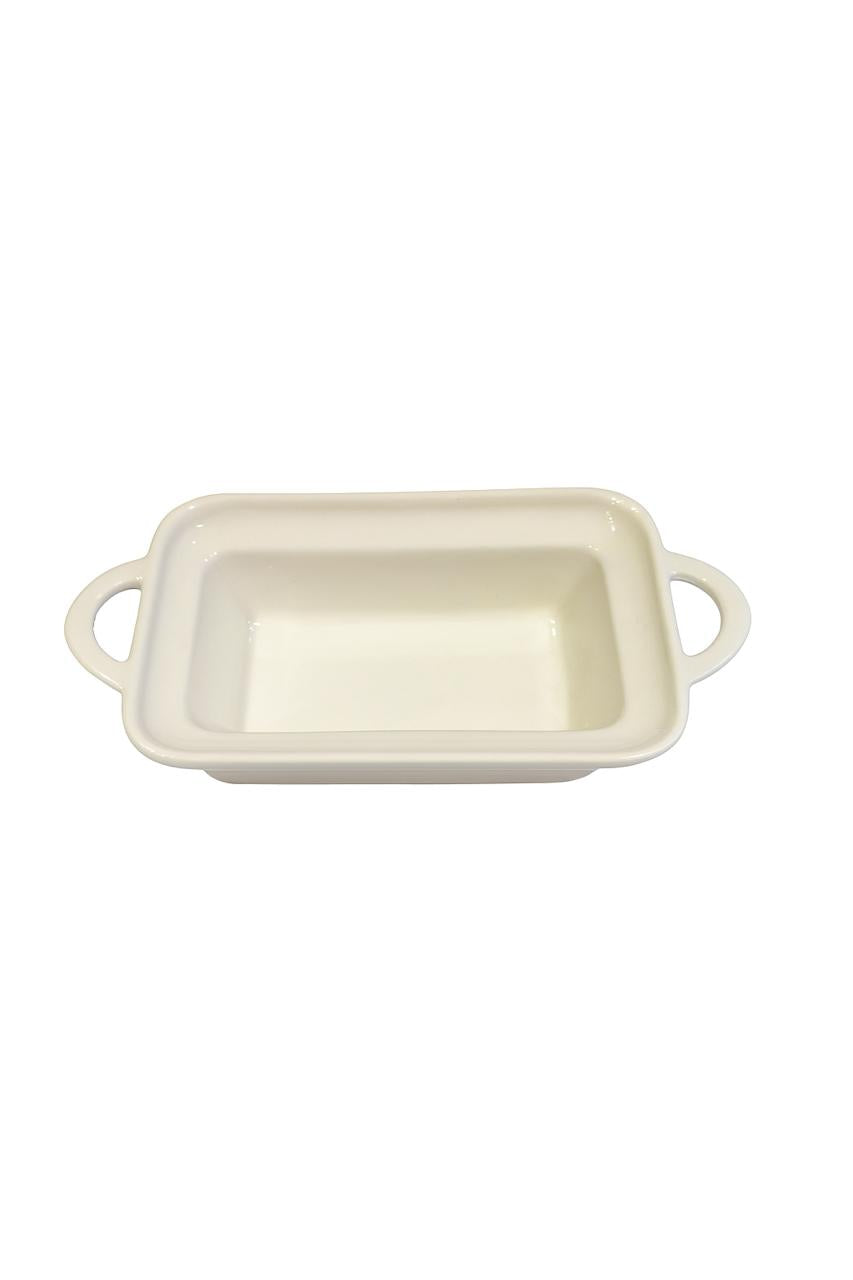 White Porcelain Baking Dish with Handles