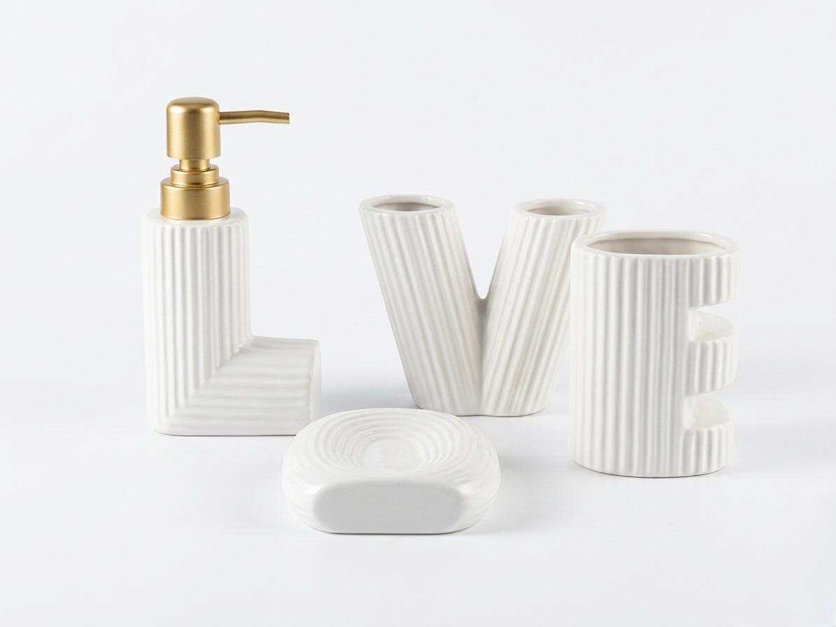 Modern White Bathroom Accessories Set