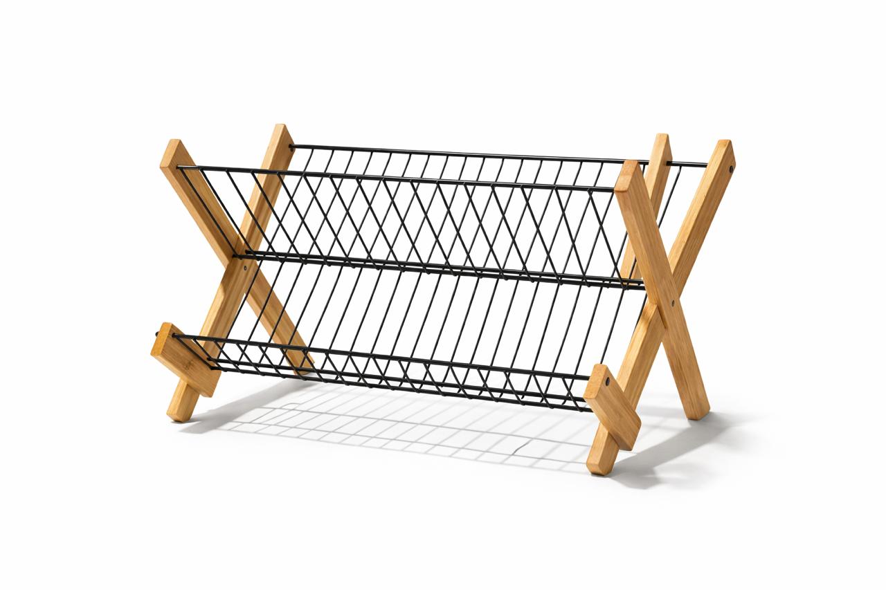 Wood & Metal Folding Storage Rack