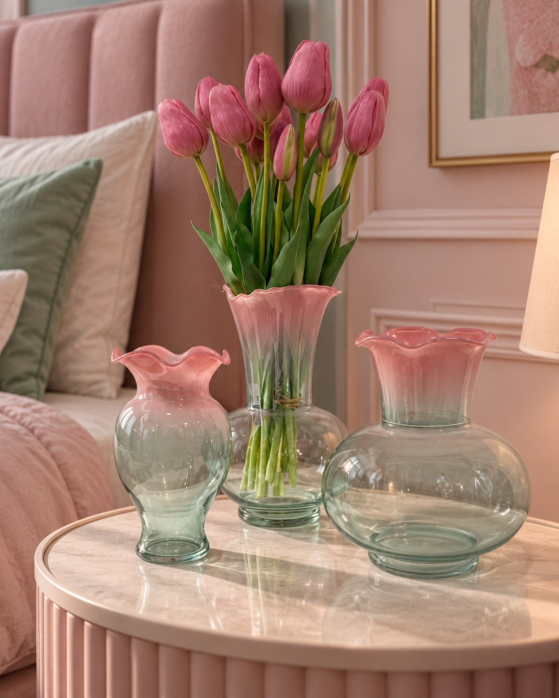 Ruffled Glass Vase Collection