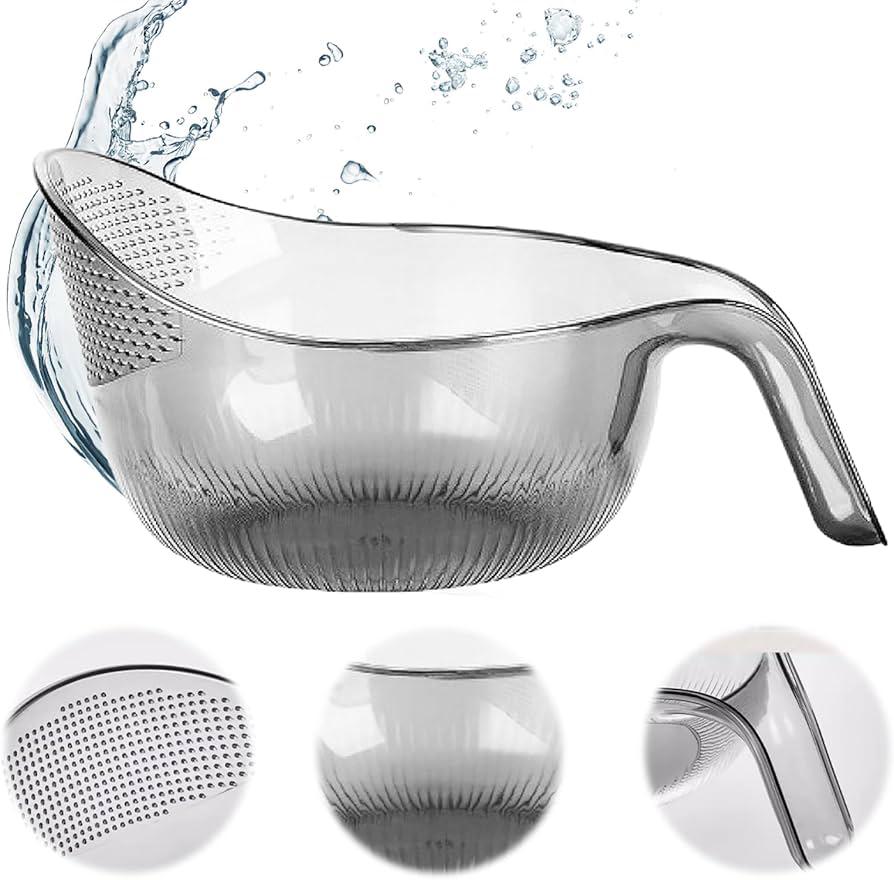 Modern Transparent Strainer Bowl with Handle