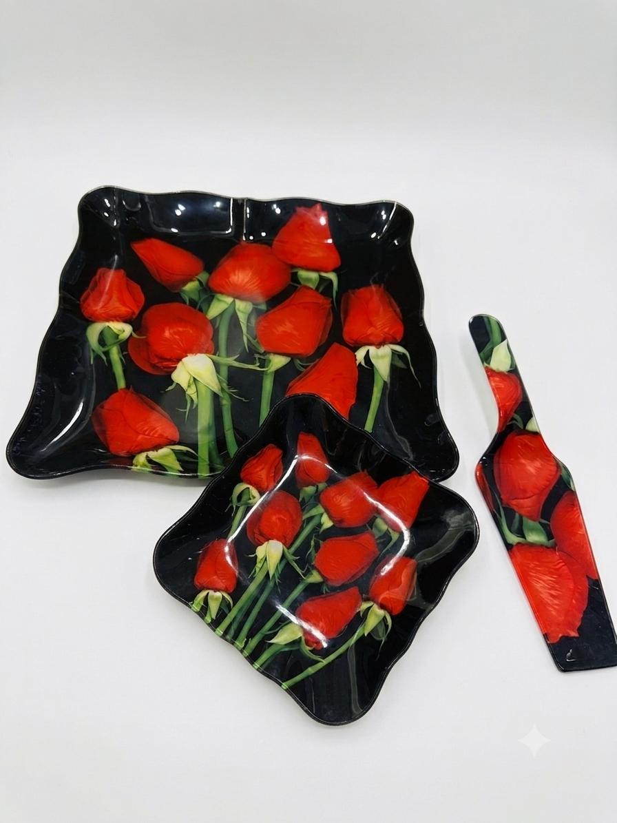 Rose Cake Serving Set