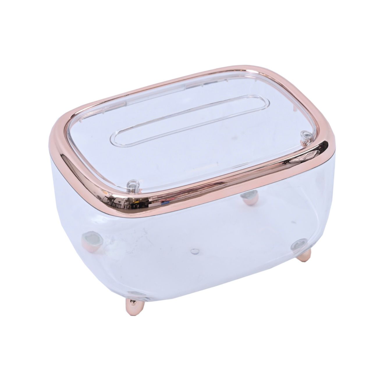 Clear Acrylic Tissue Box – Rose Gold-Black Luxe Editions