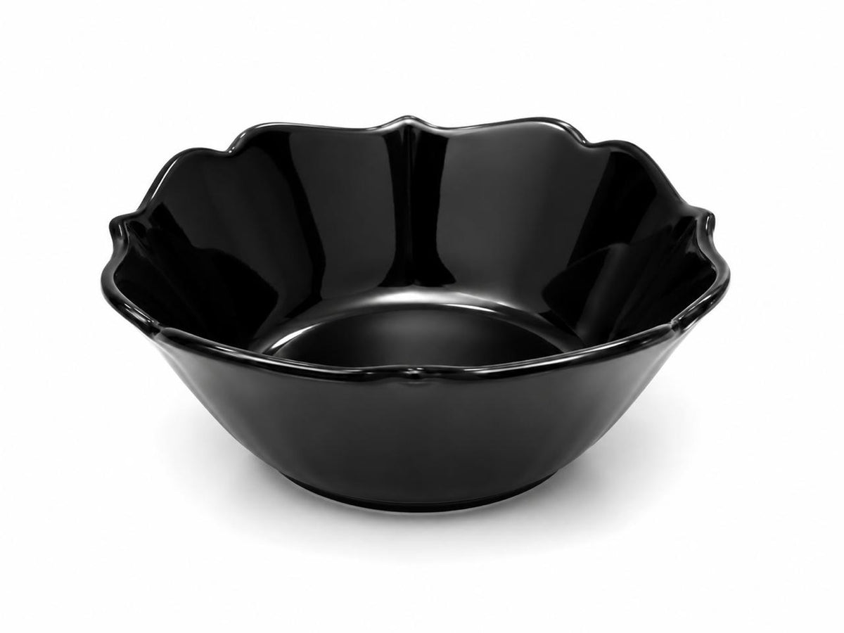 Black Scalloped Serving Bowl