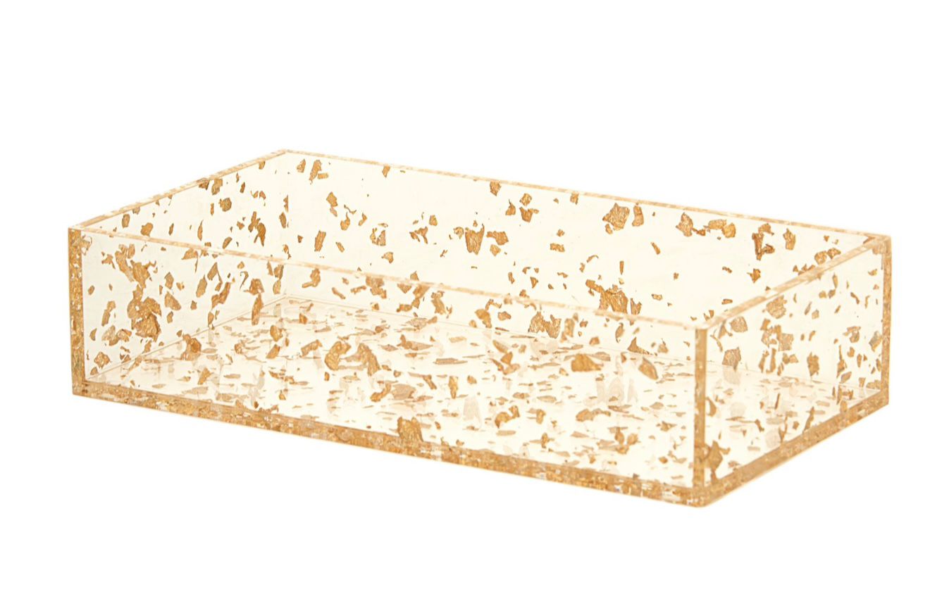 Gold-Silver Flake Acrylic Tray Set – Modern Luxe Accents