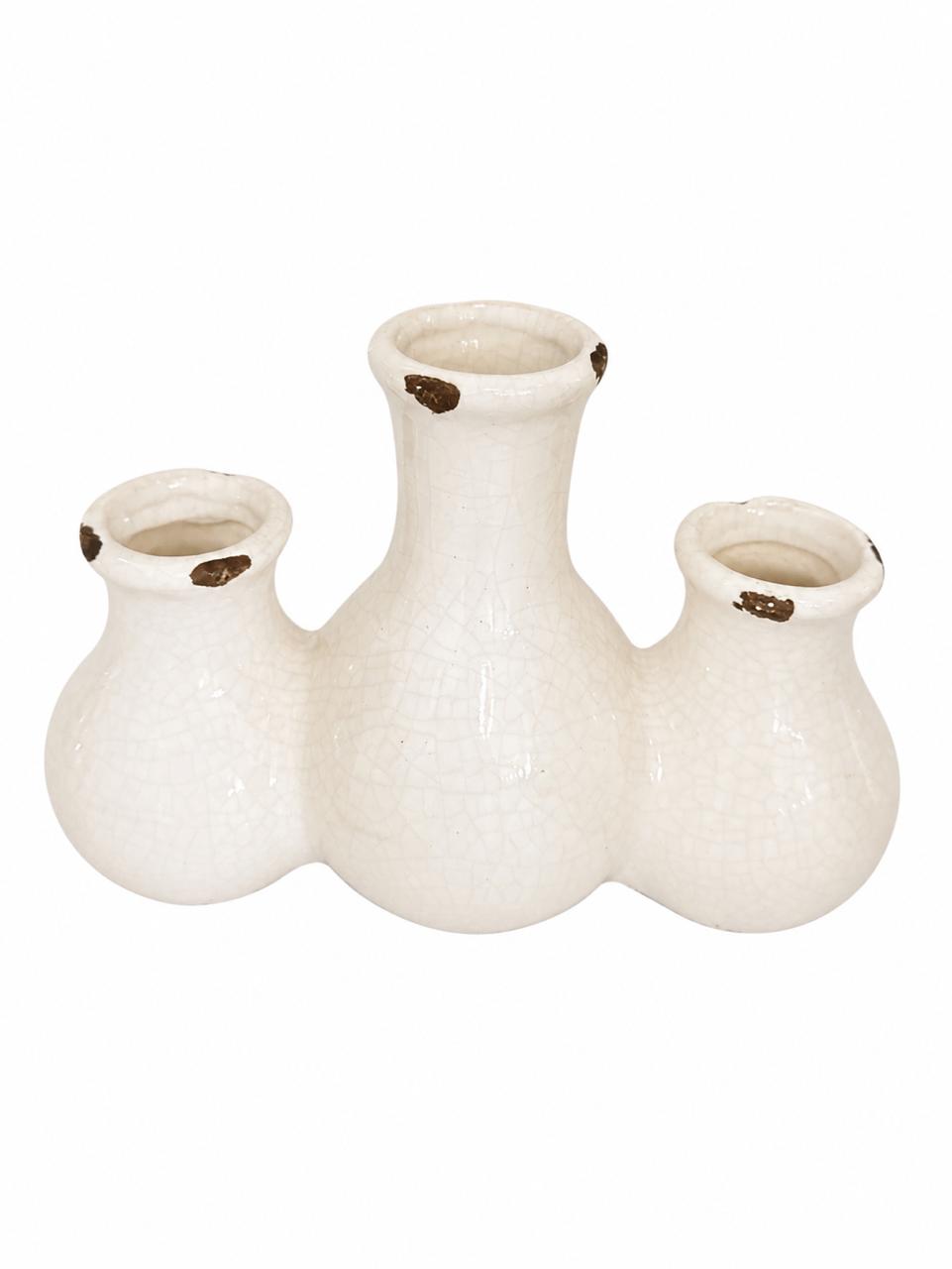 Triple Ceramic Vase Decor