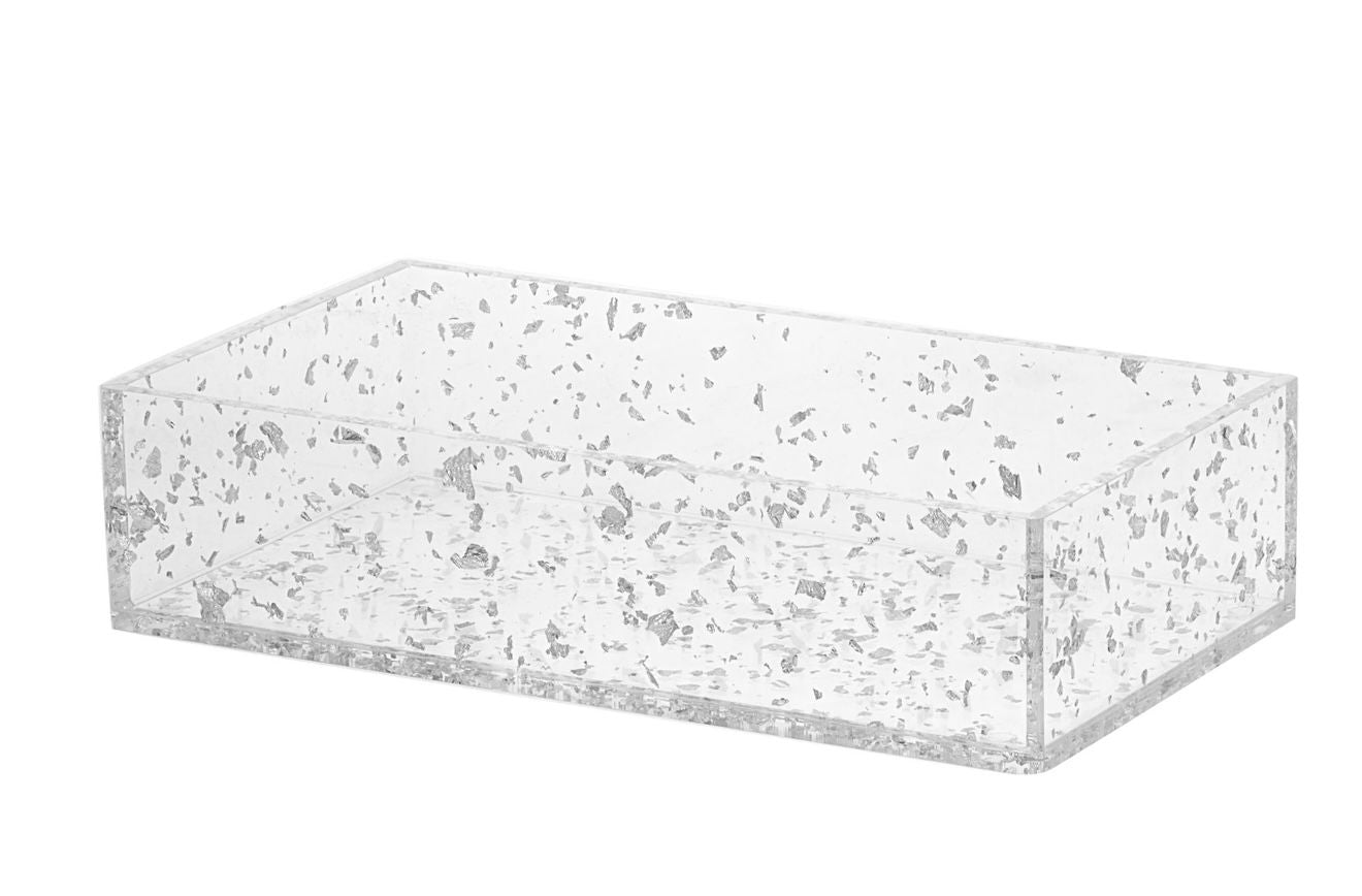Gold-Silver Flake Acrylic Tray Set – Modern Luxe Accents