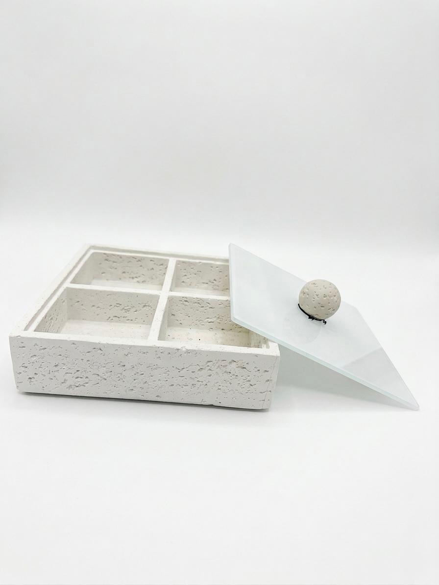 Square Multi-Compartment Serving Tray with Lid