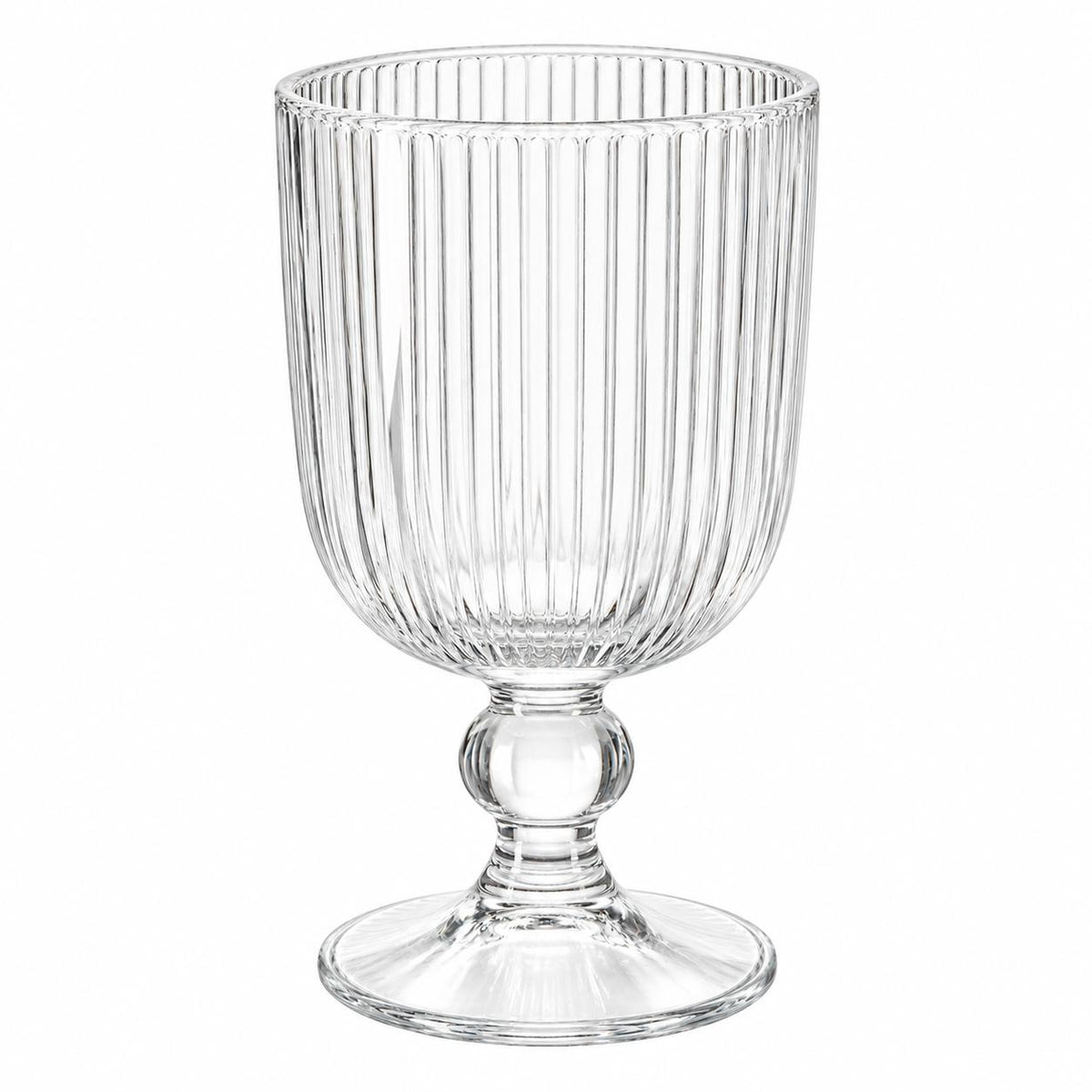 Ribbed Glass Pedestal cup (Set of 6pcs)