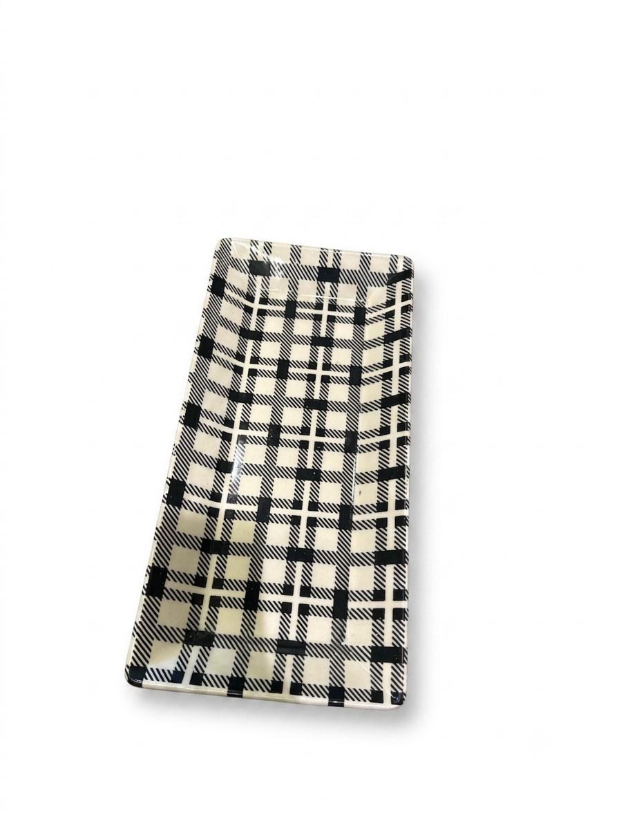 Plaid Rectangular Serving Plate