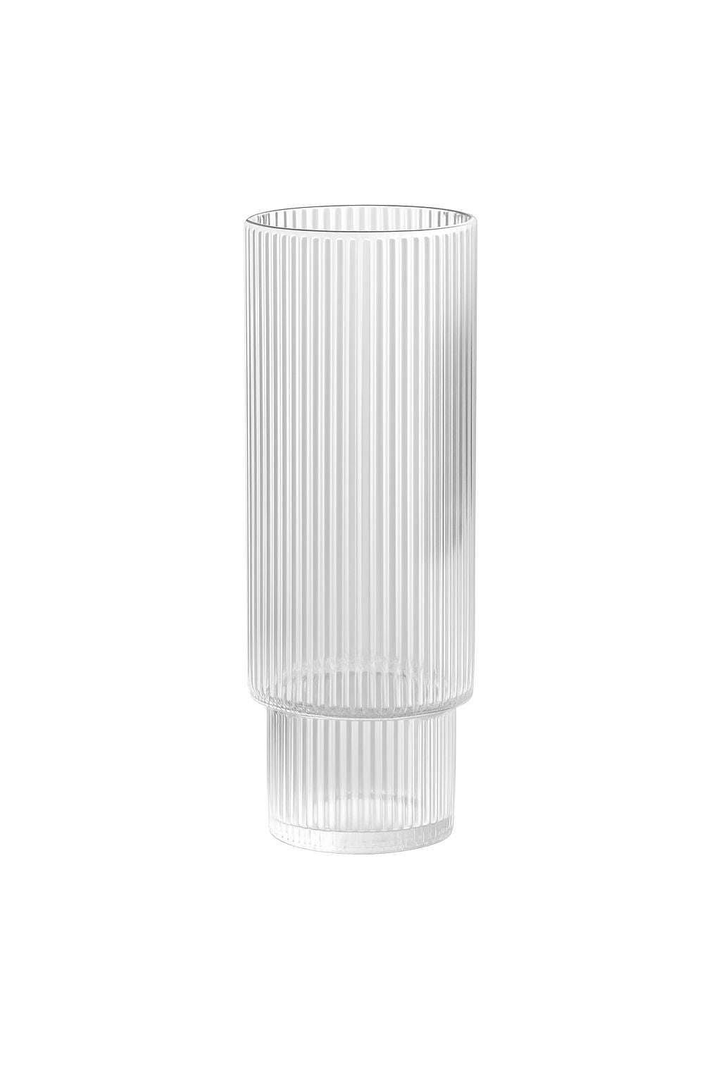 Ribbed Elegance Glass Vase - Set of 6