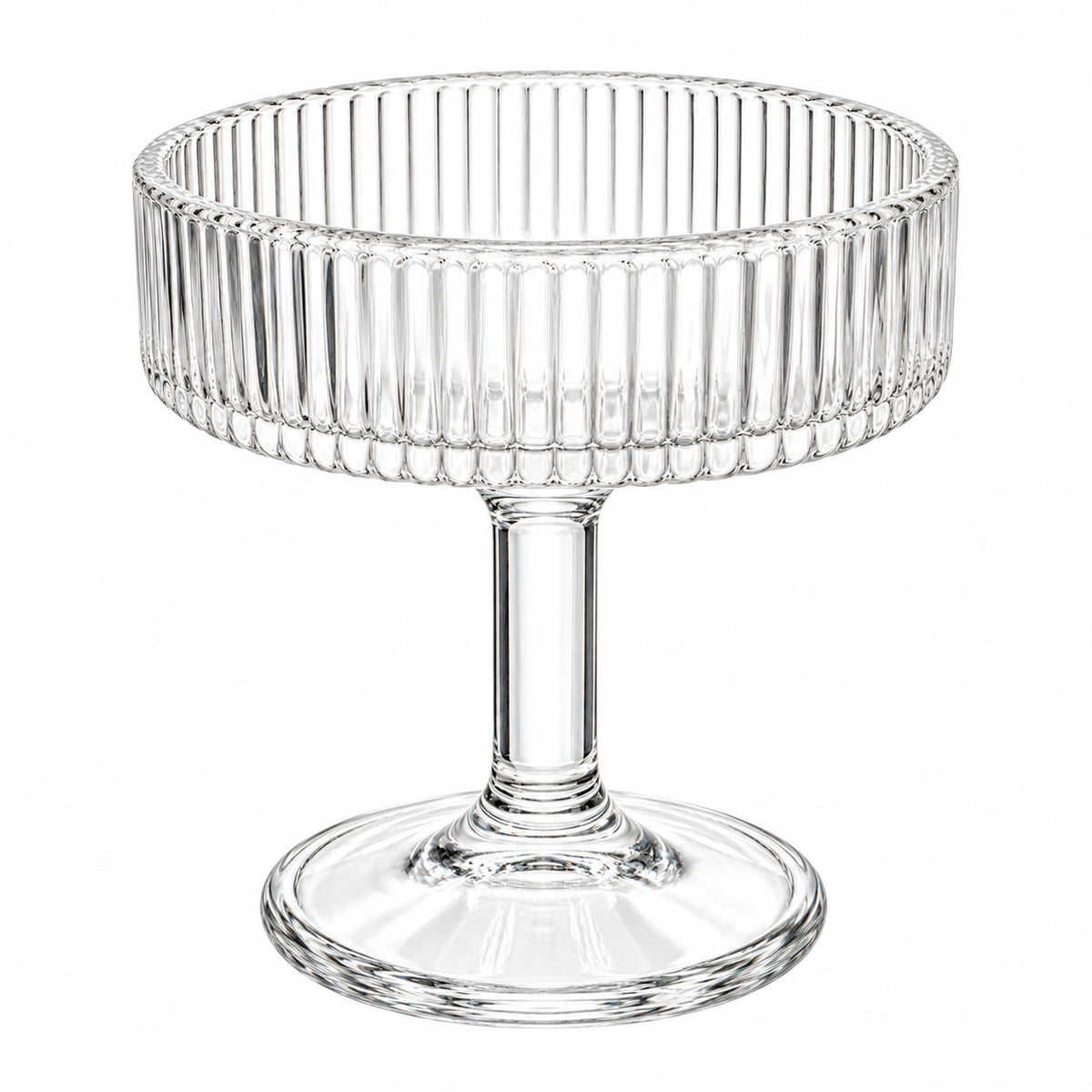 Ribbed Glass Pedestal (set of 6pcs)
