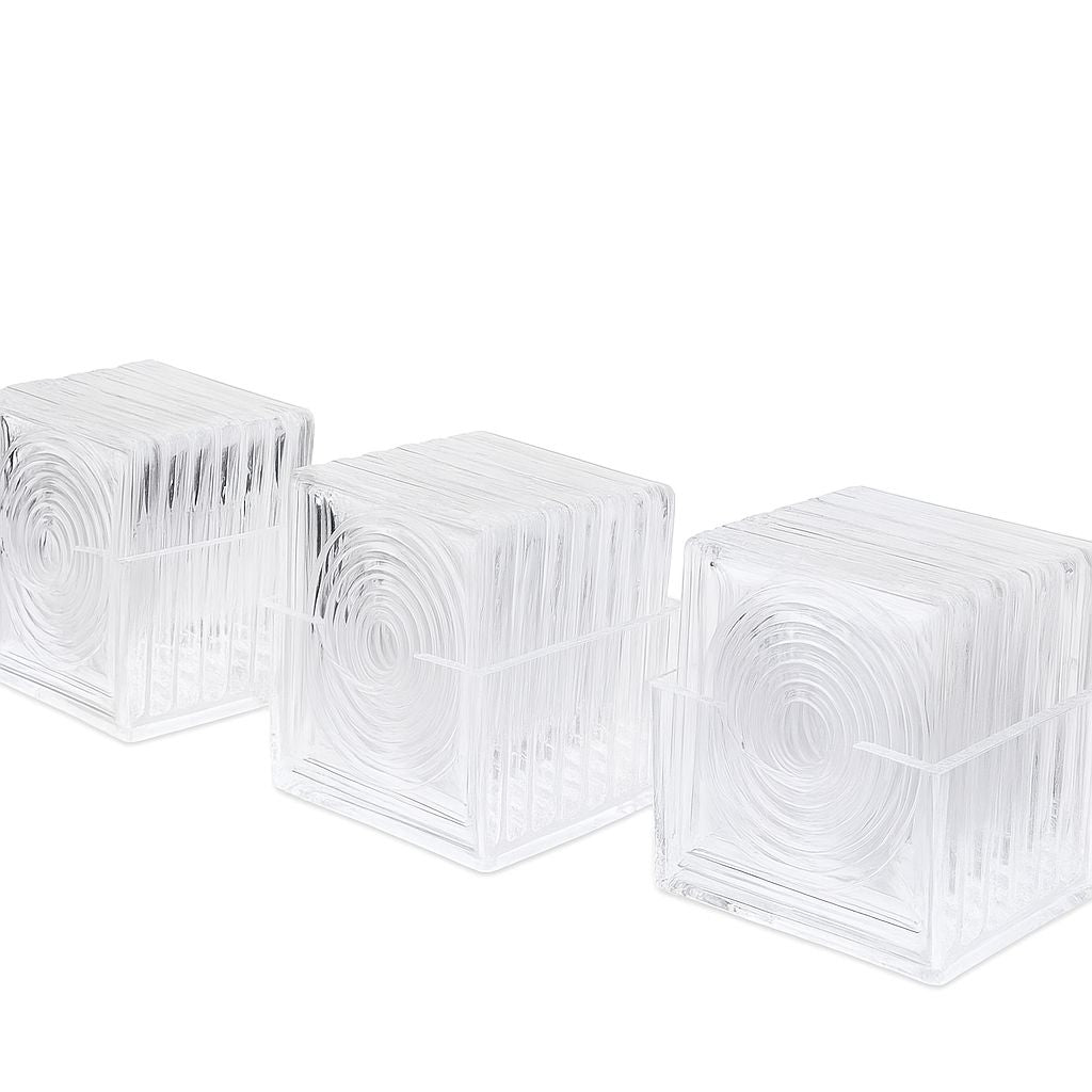 Clear Glass Coaster Set – 6 Pieces