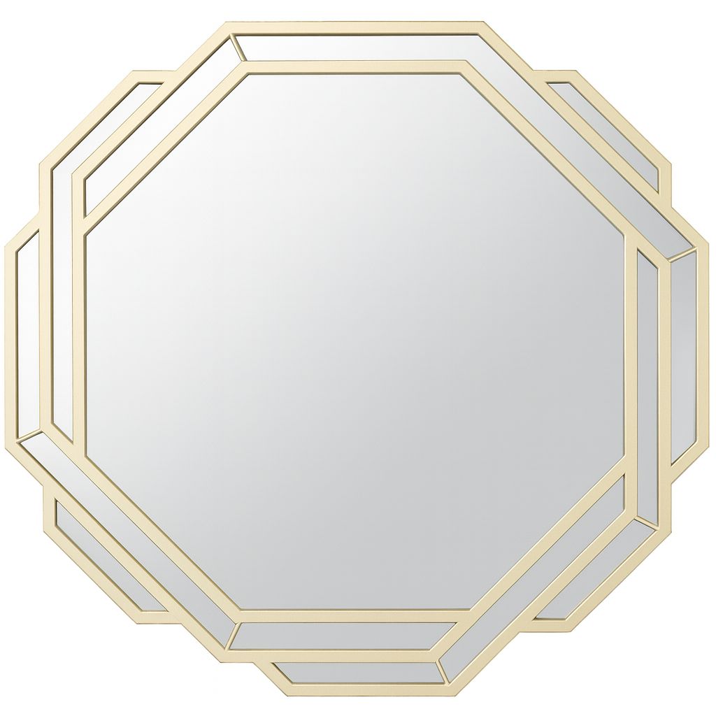 Gold Geometric Round Mirror