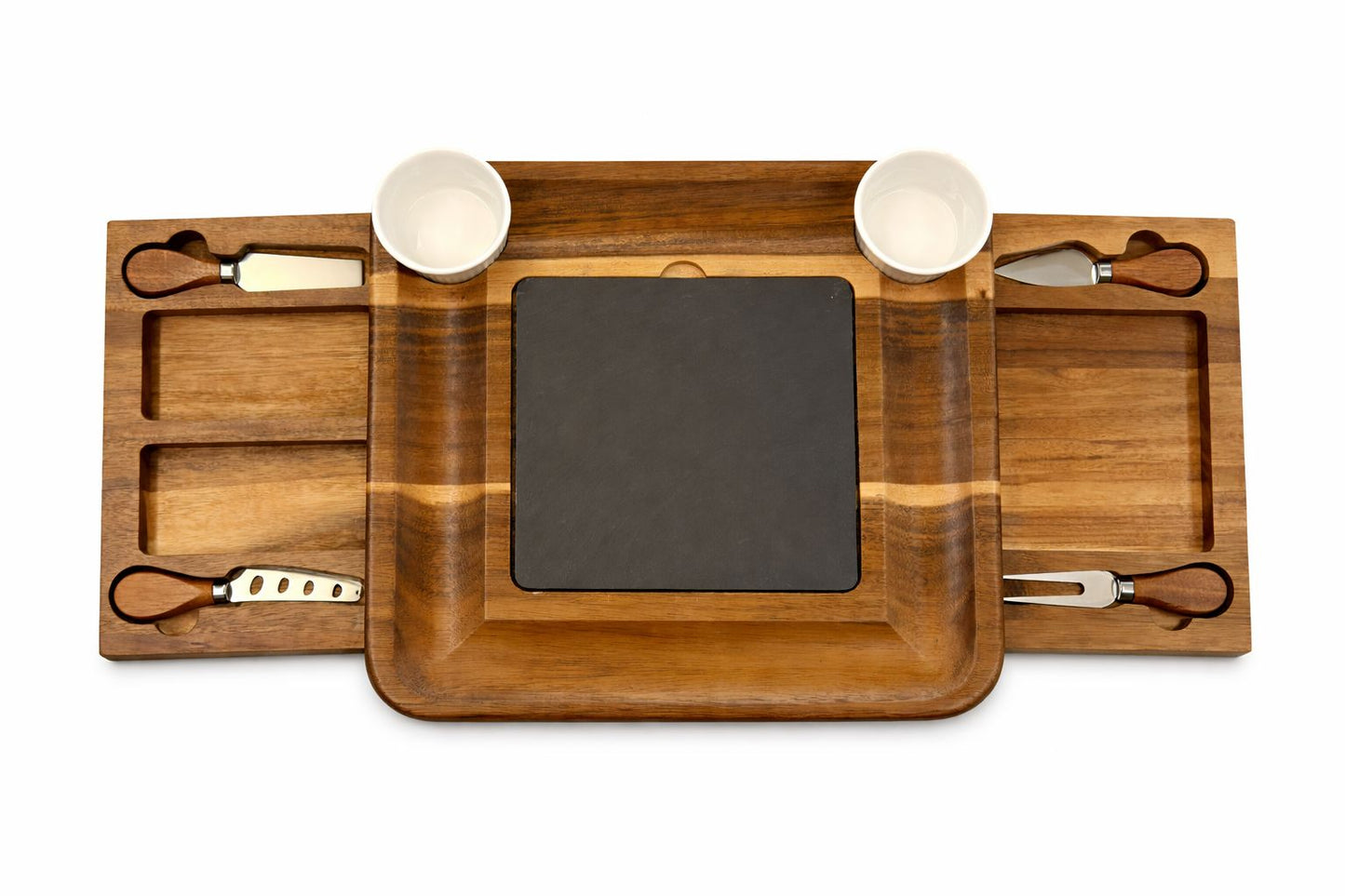 Expandable Cheese & Charcuterie Board with Stone Center & Serving Tools