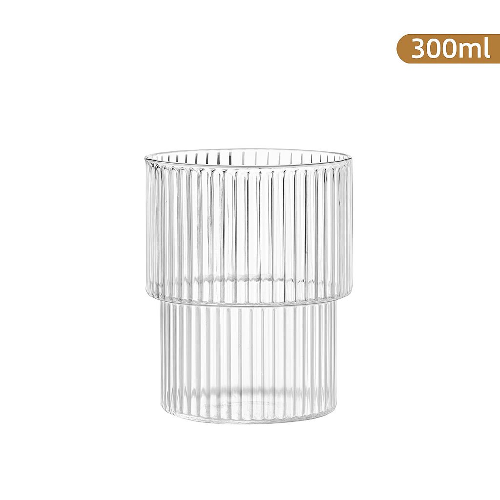 Ribbed Elegance Glass Vase - Set of 6
