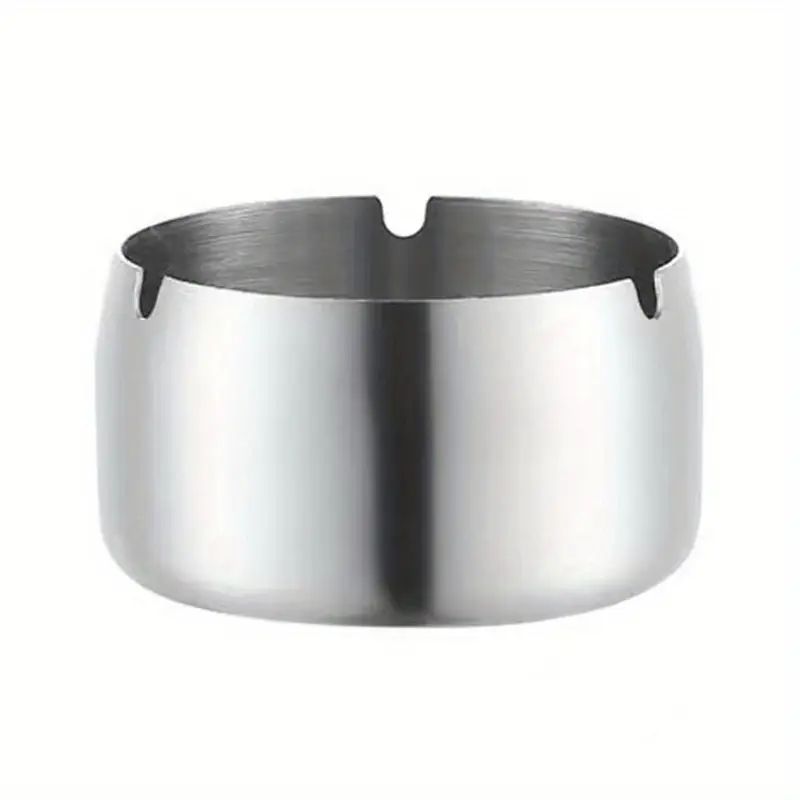 Polished Stainless Steel Ashtray – Deep Bowl Design