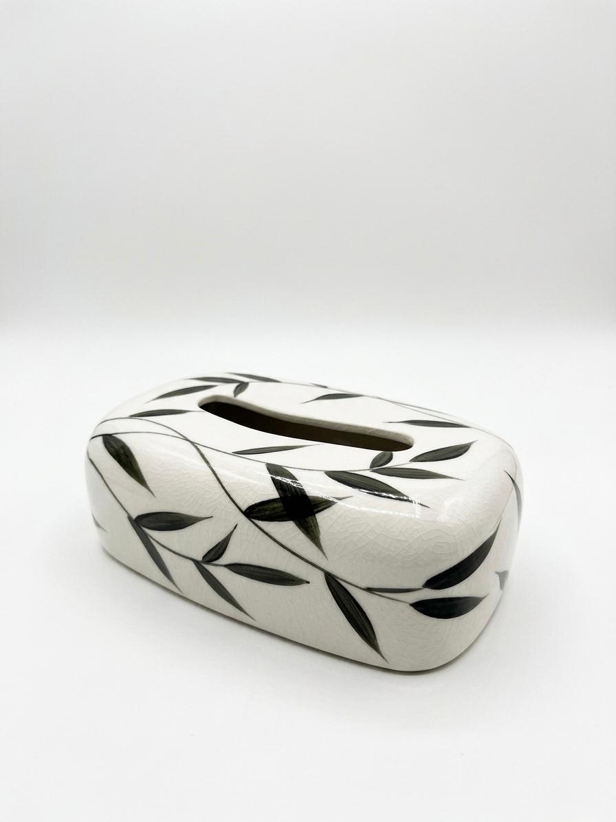 Leaf Pattern Ceramic Tissue Box
