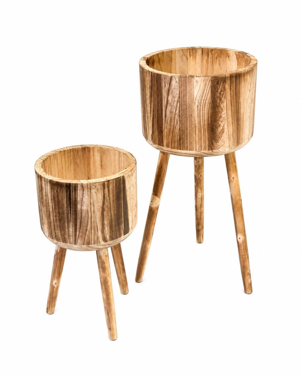Wooden Planter Stand Set (2 Pieces)