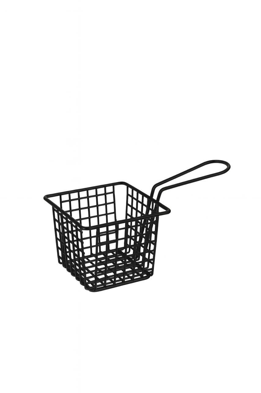 Black Square Grid Fry Basket – Modern Serving Basket